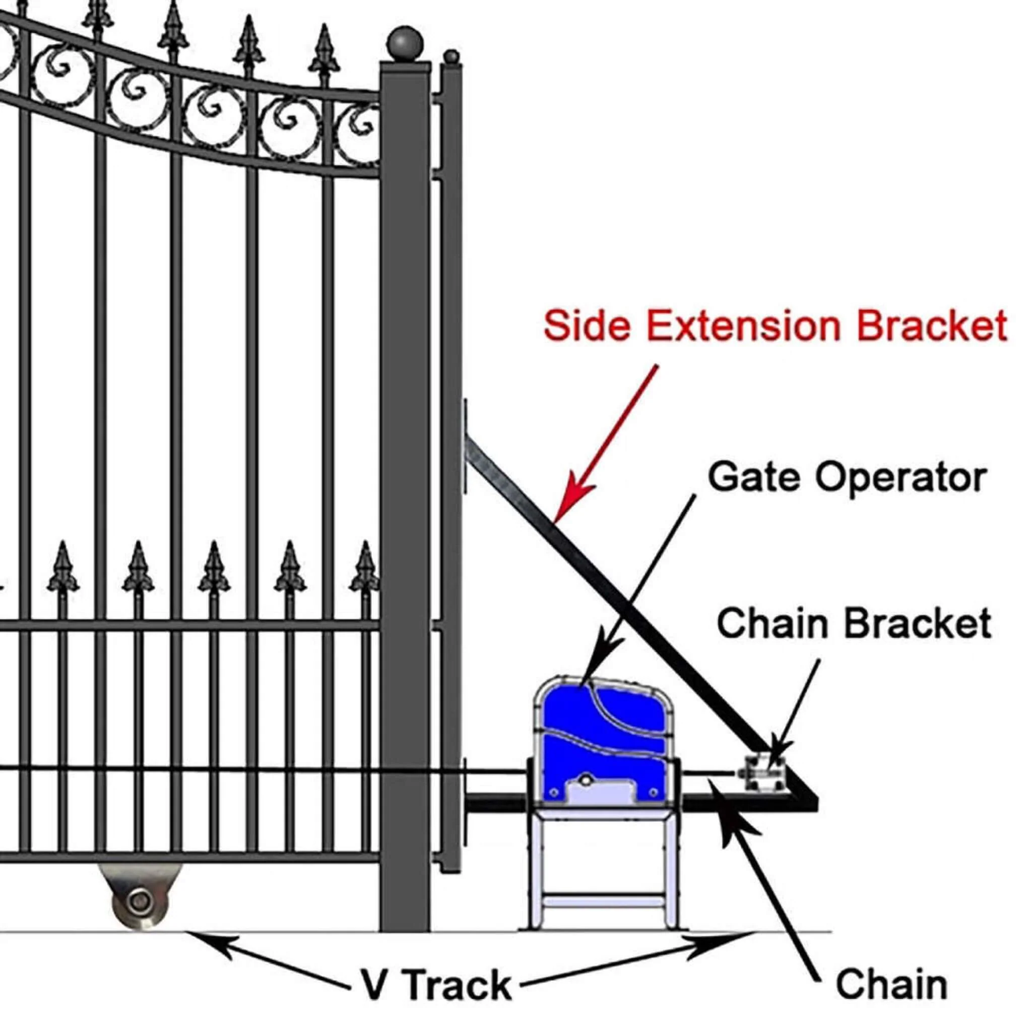 [12-18FT] Heavy-Duty Prague-Style Premium Steel Sliding Driveway Gate (SAK71492) - Image 7