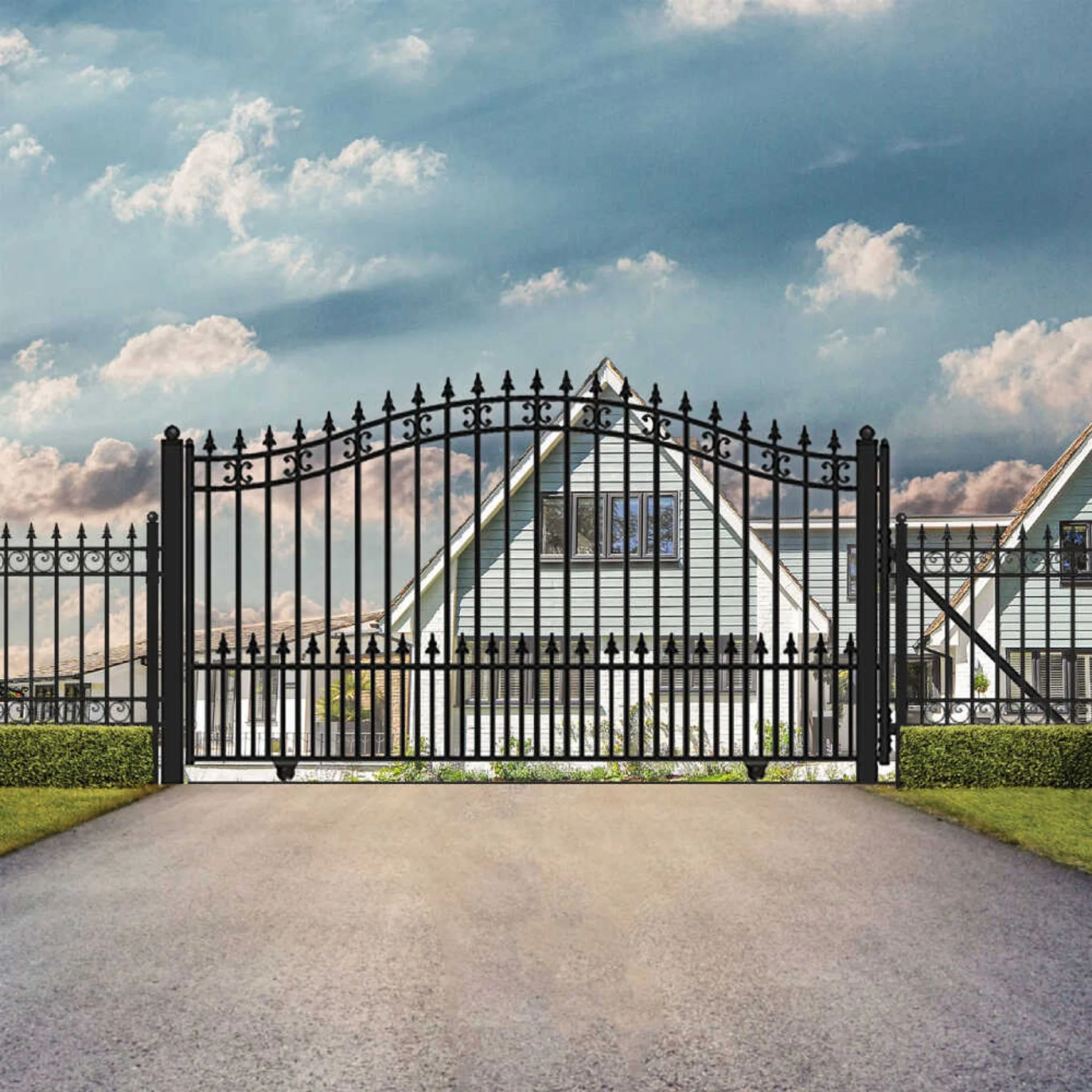 [12-18FT] Heavy-Duty St. Louis-Style Steel Sliding Driveway Gate (SAK64978) - Image 3