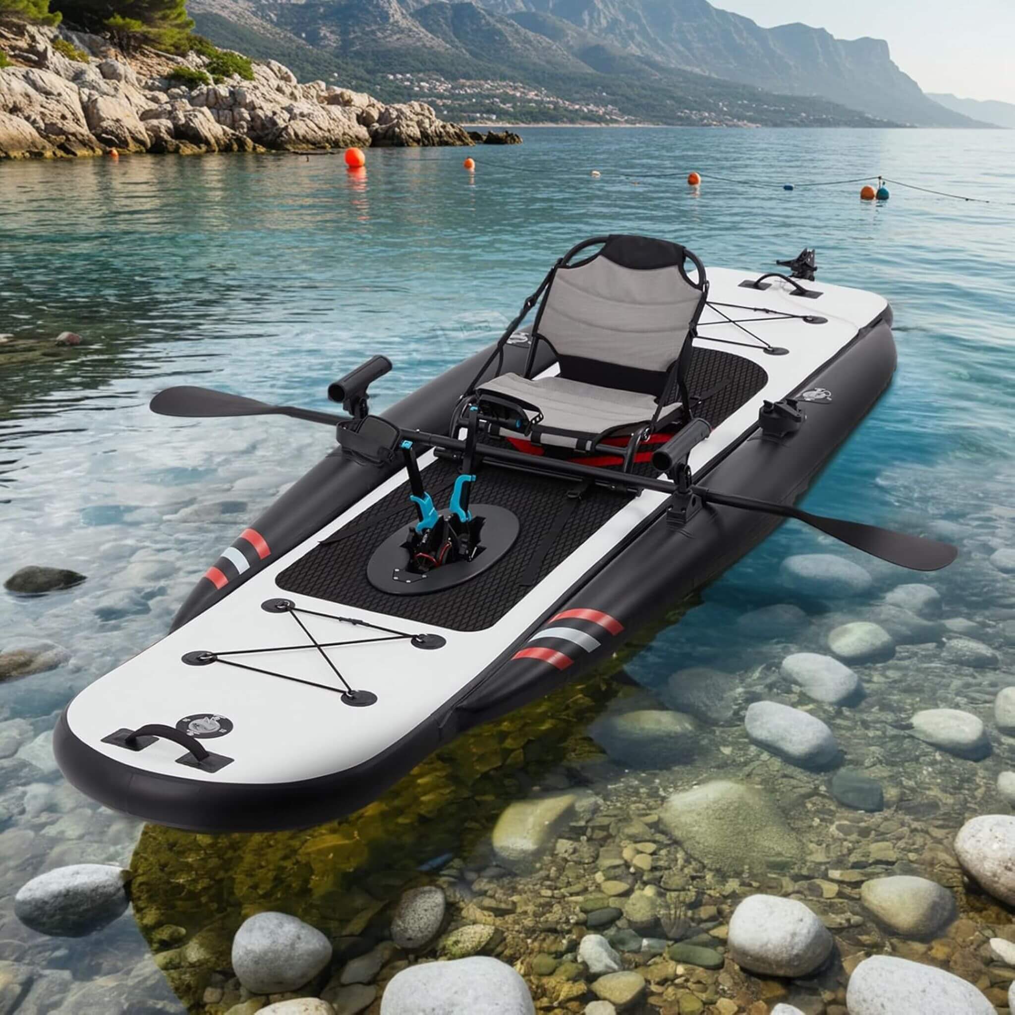 Premium 12FT Lightweight Inflatable Fishing Kayak With Pedal System (SAK15079) - Image 9