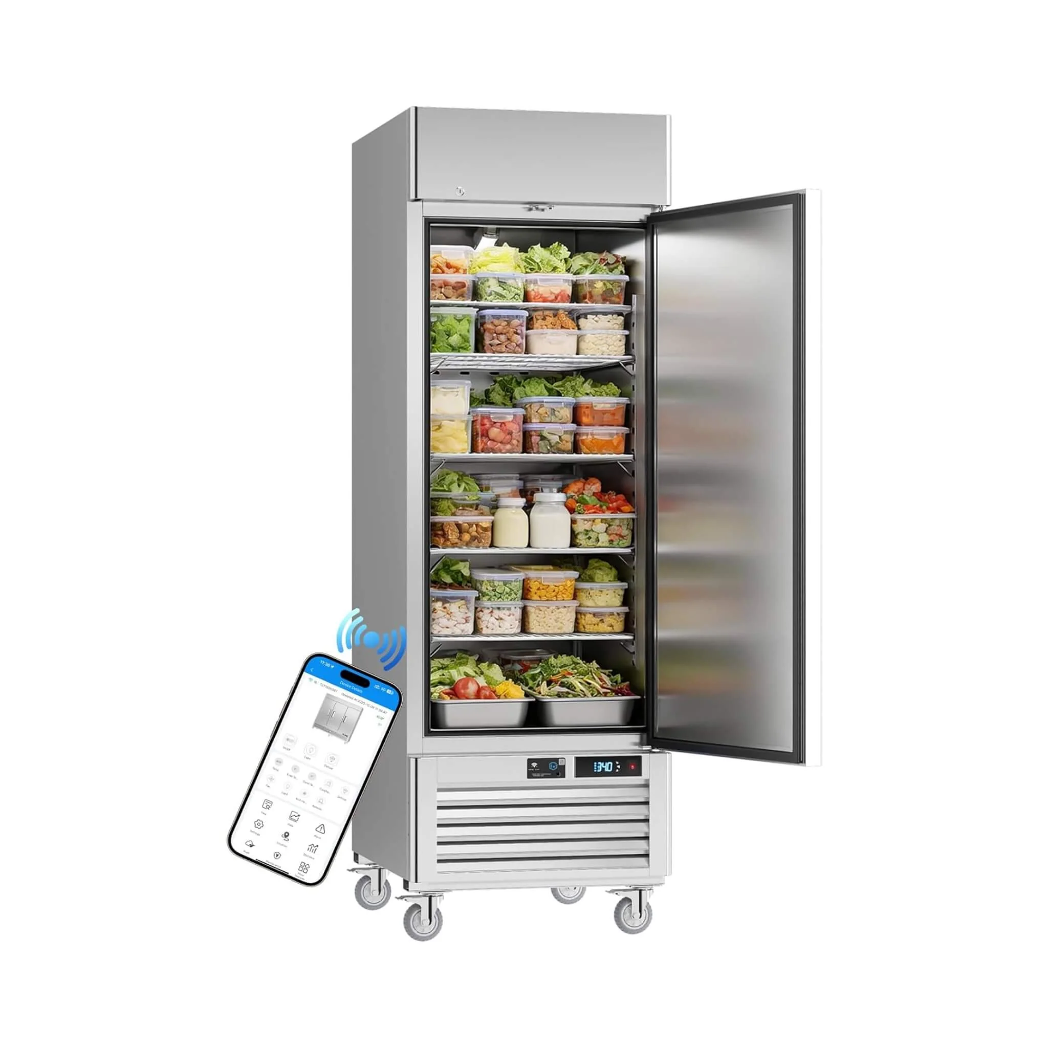 27-Inch Commercial 23 Cu.Ft Single-Door WiFi Refrigerator With Smart App Control (SAK90725) - Image 3