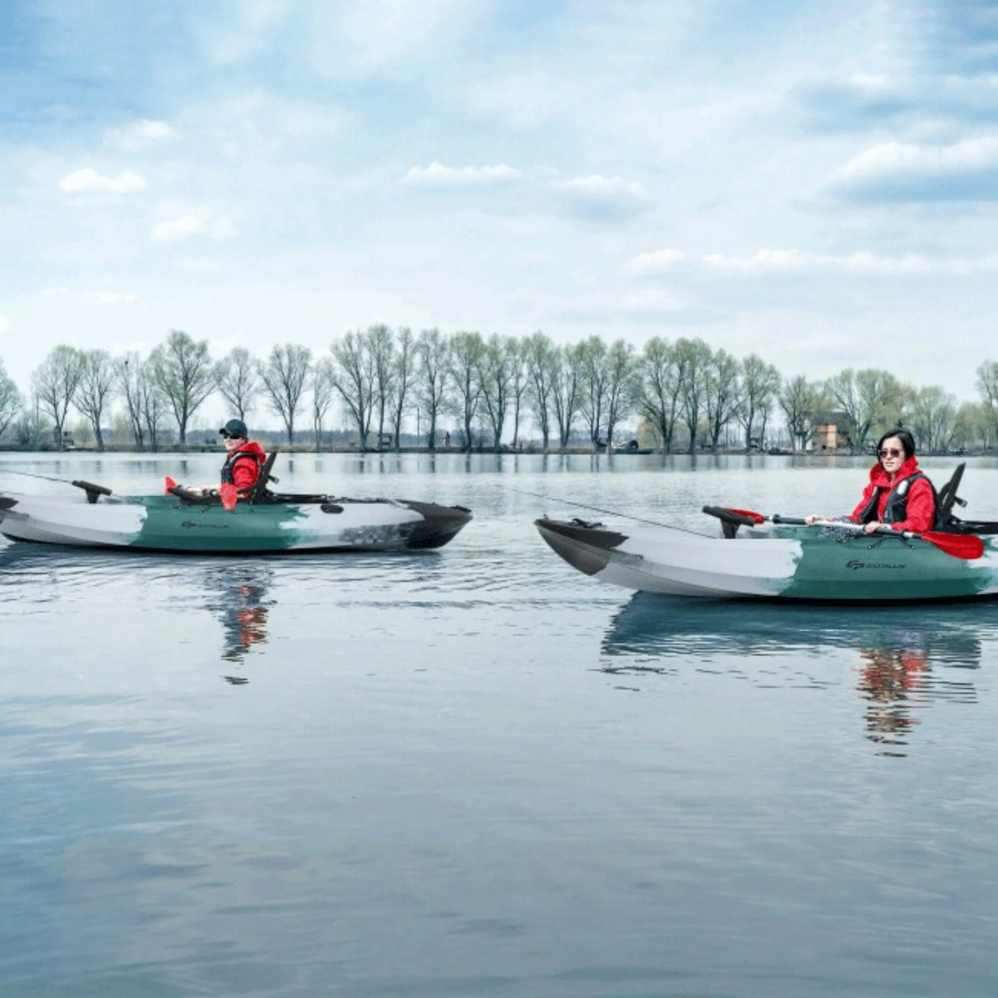 GoPlus 10FT Sit-On-Top Fishing Kayak Canoe With Fishing Rod Holders & Paddle (SAK91720) - Image 10