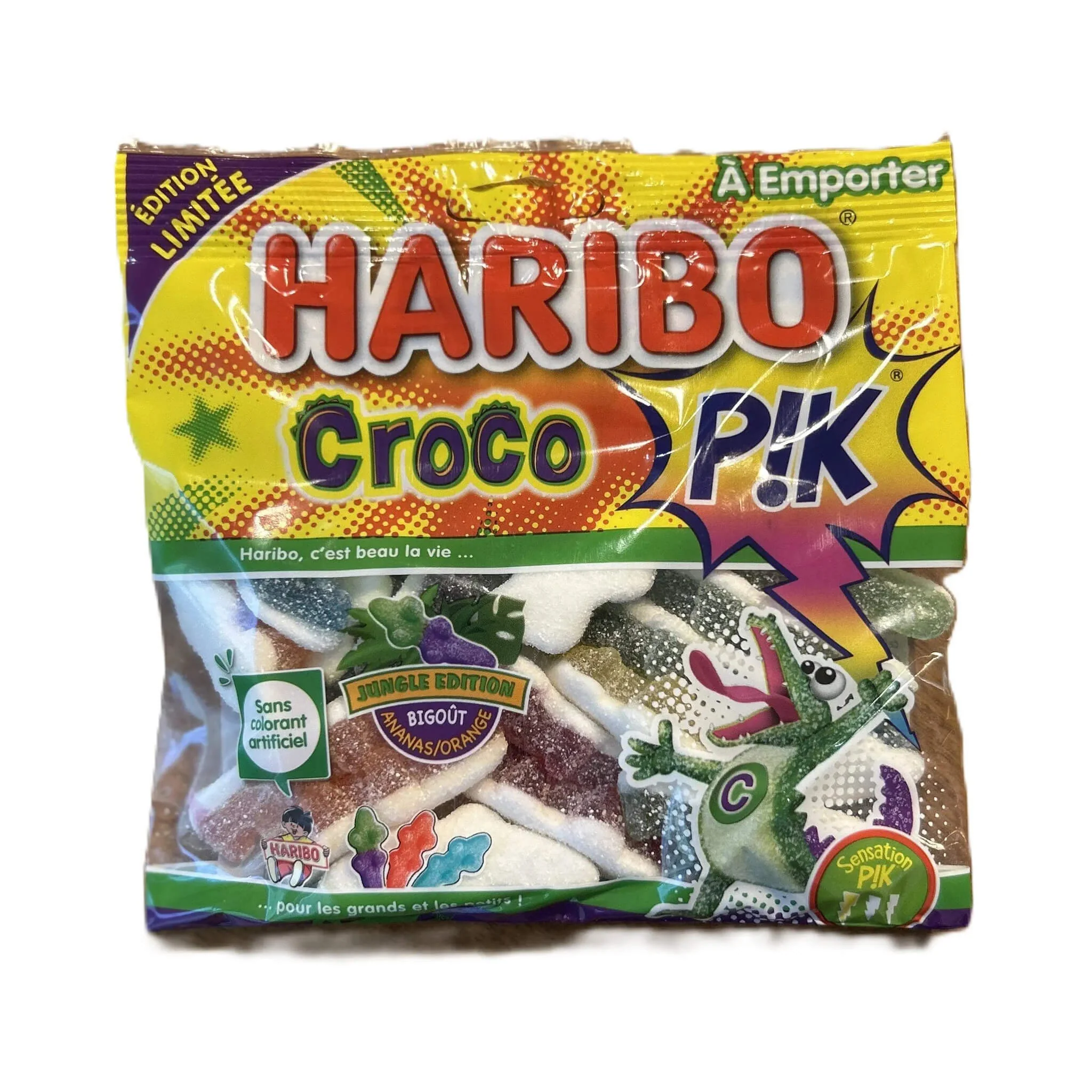 Haribo Croco Pik – Sour Gummy Crocodile Candies 120G Bag (France) (SAK50138)