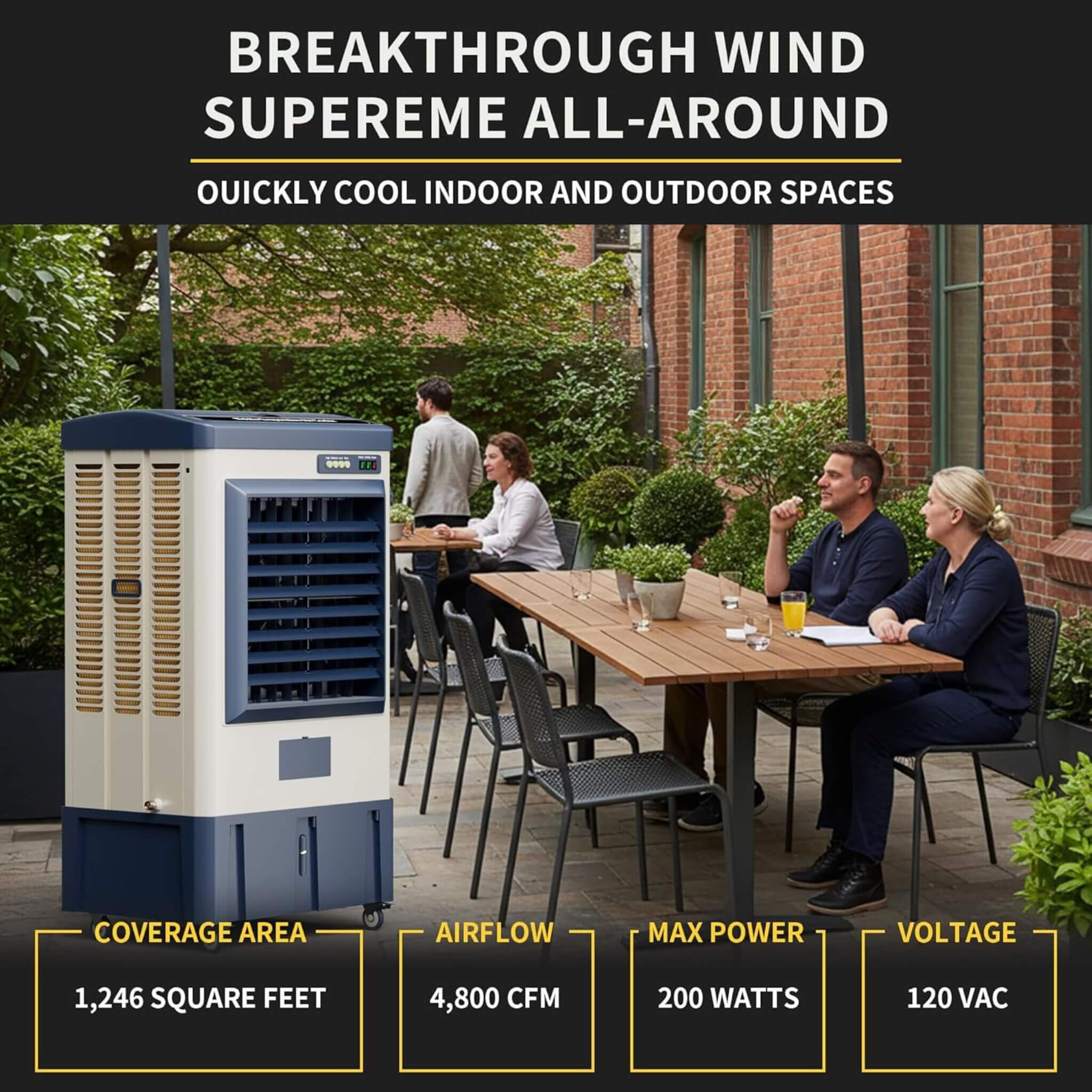 Heavy-Duty Industrial Outdoor Swamp Cooling Fan With Continuous Auto Fill (SAK94618) - Image 8