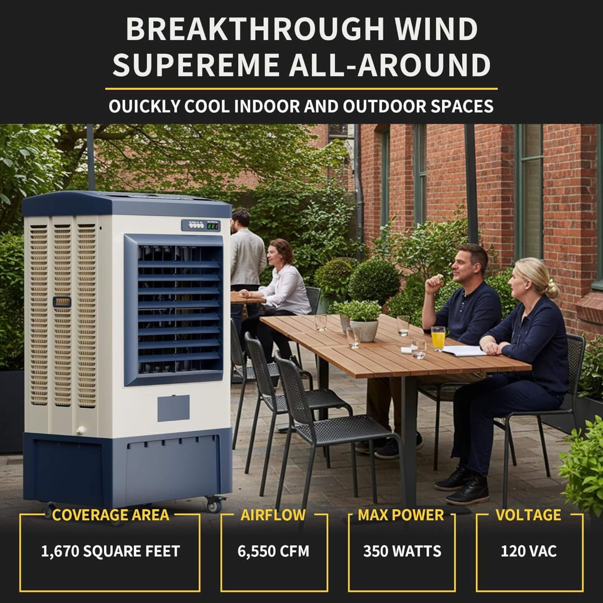 Heavy-Duty Industrial Outdoor Swamp Cooling Fan With Continuous Auto Fill (SAK94618) - Image 9
