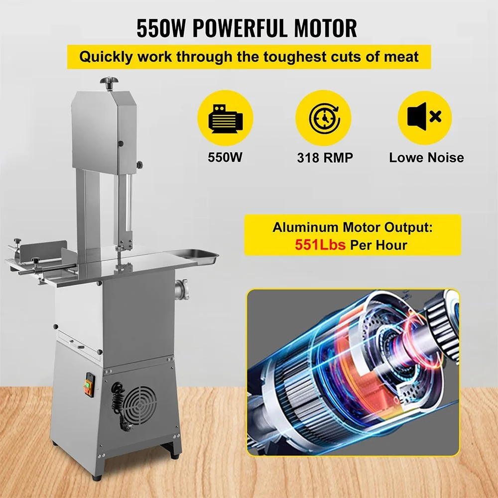 Heavy-Duty Industrial Electric Meat Bandsaw Bone Cutting Machine, 550W (SAK47410) - Image 6