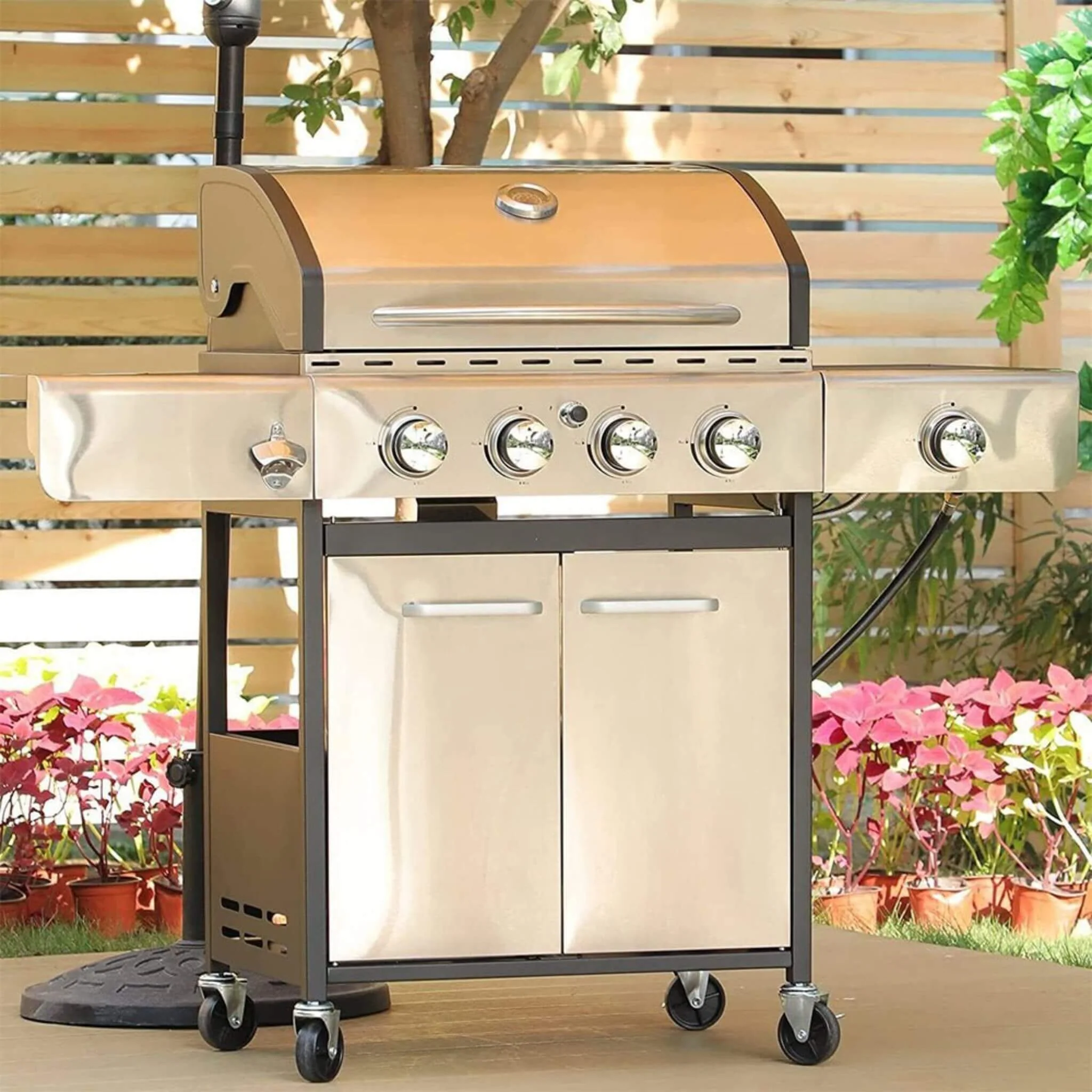 Large Outdoor 42K BTU BBQ Stainless Steel Propane Gas Grill With 4 Burners (SAK61283) - Image 11