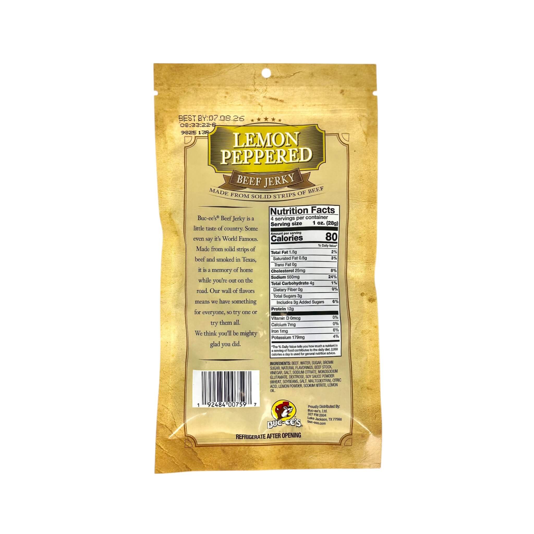 Buc-ee’s Premium Lemon Peppered Beef Jerky (SAK68913) - Image 3