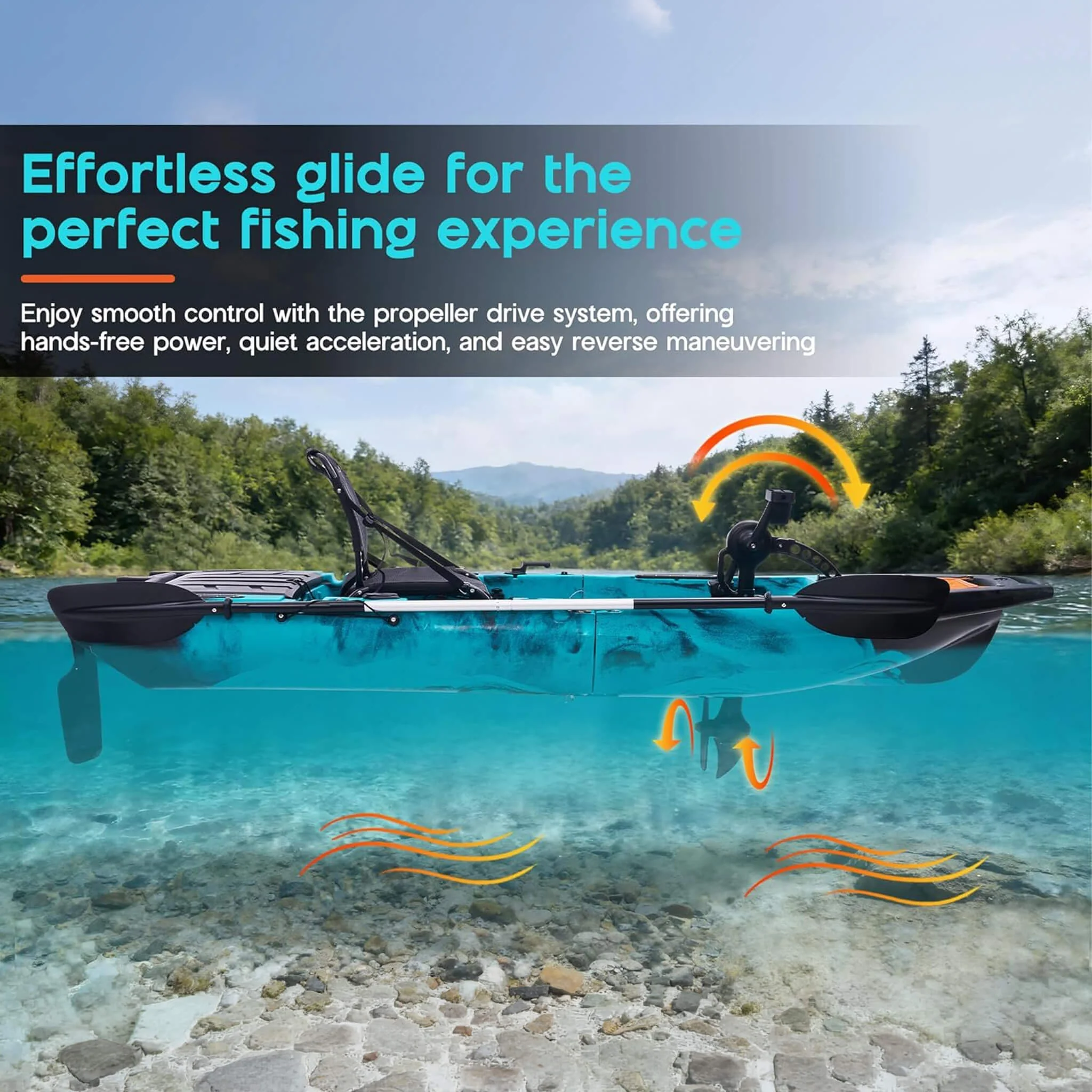 Lightweight 10FT 1-Person Modular Fishing Kayak With Propeller Drive System (SAK67032) - Image 3