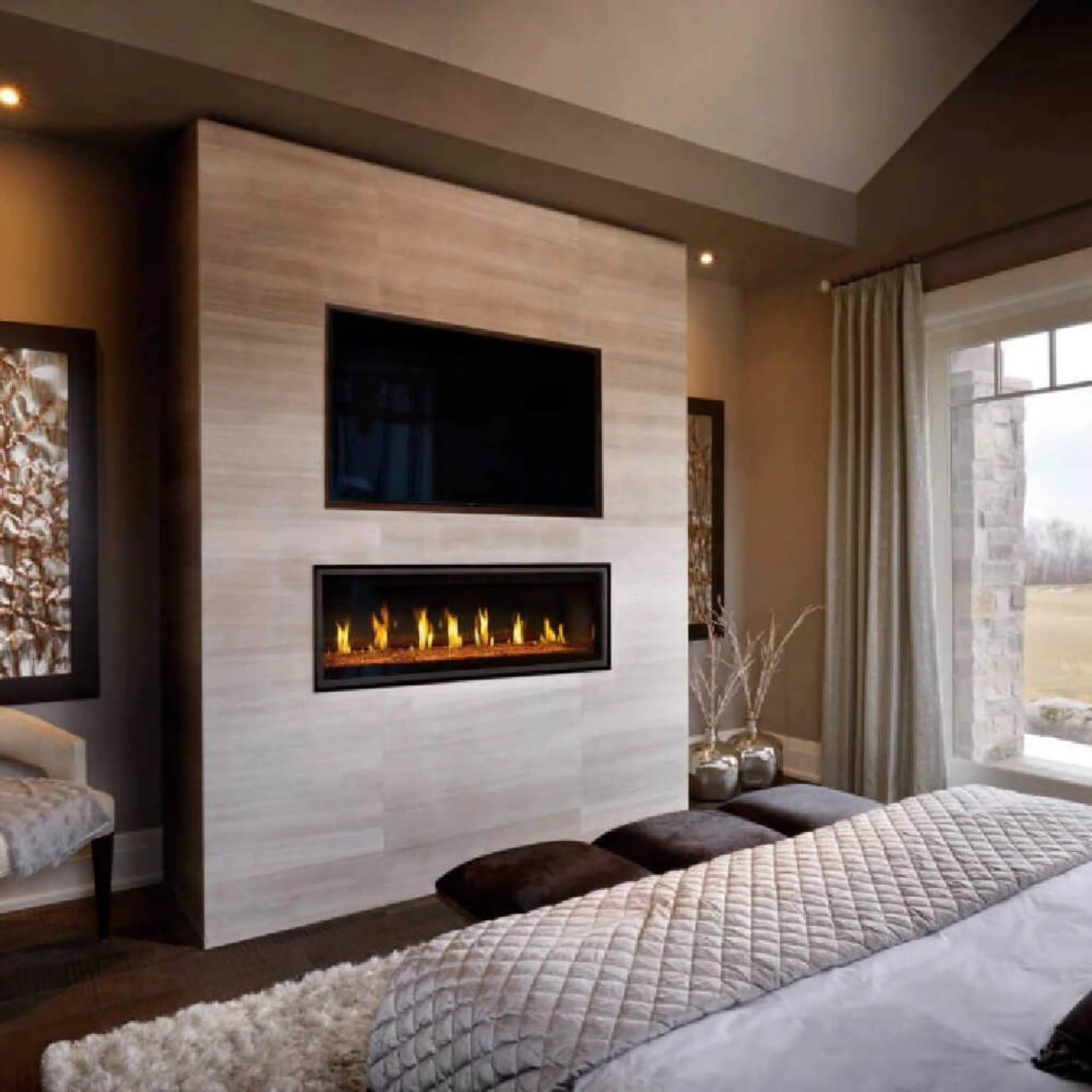 Napoleon Vector 50 Single-Sided 65-Inch Direct Vent Electronic Natural Gas Fireplace With Night Light System [LV50N-2] (SAK29481) - Image 3