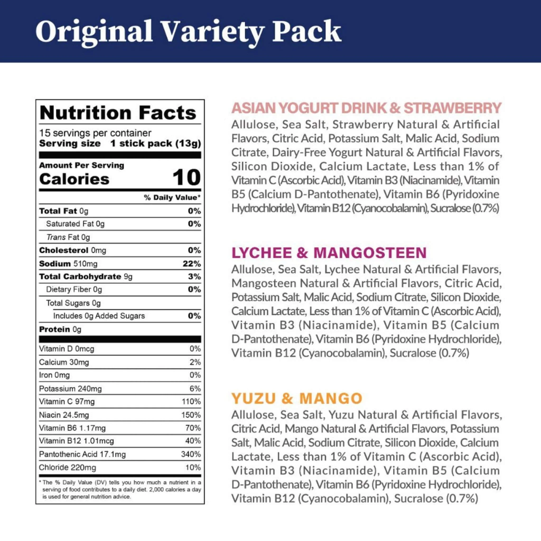 Mizu Lab Zero-Sugar Original Electrolyte Drink Mix (SAK76835) - Image 5