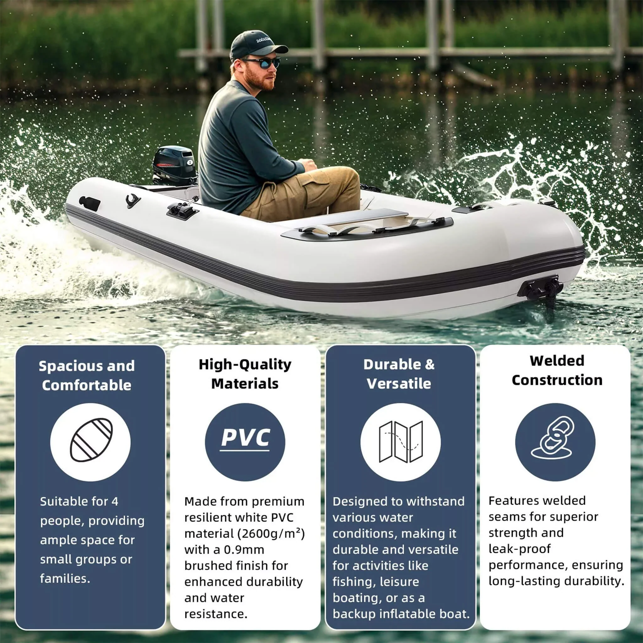 Portable Inflatable Dinghy Boat Kit With Accessories (SAK93784) - Image 5
