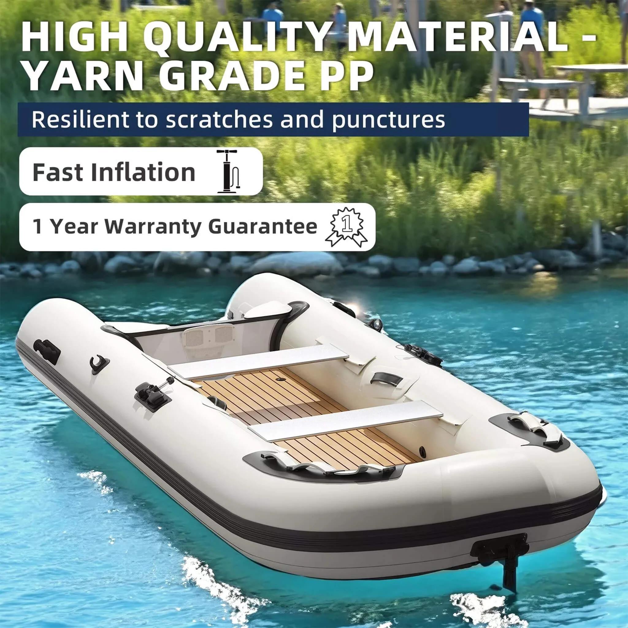 Portable Inflatable Dinghy Boat Kit With Accessories (SAK93784) - Image 7