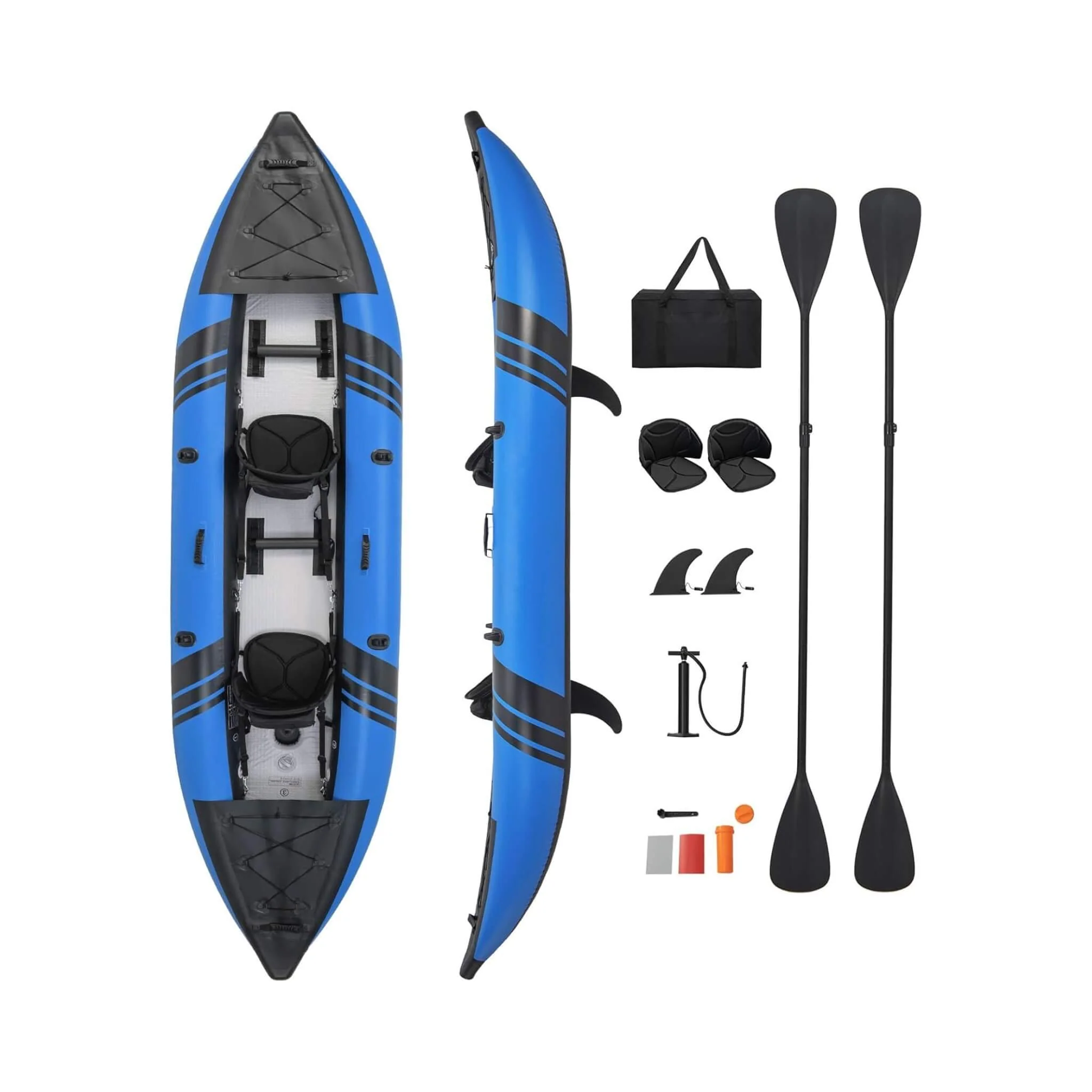 Premium 12FT 2-Person Inflatable Tandem Kayak Kit With Pump And Paddles (SAK94816) - Image 11