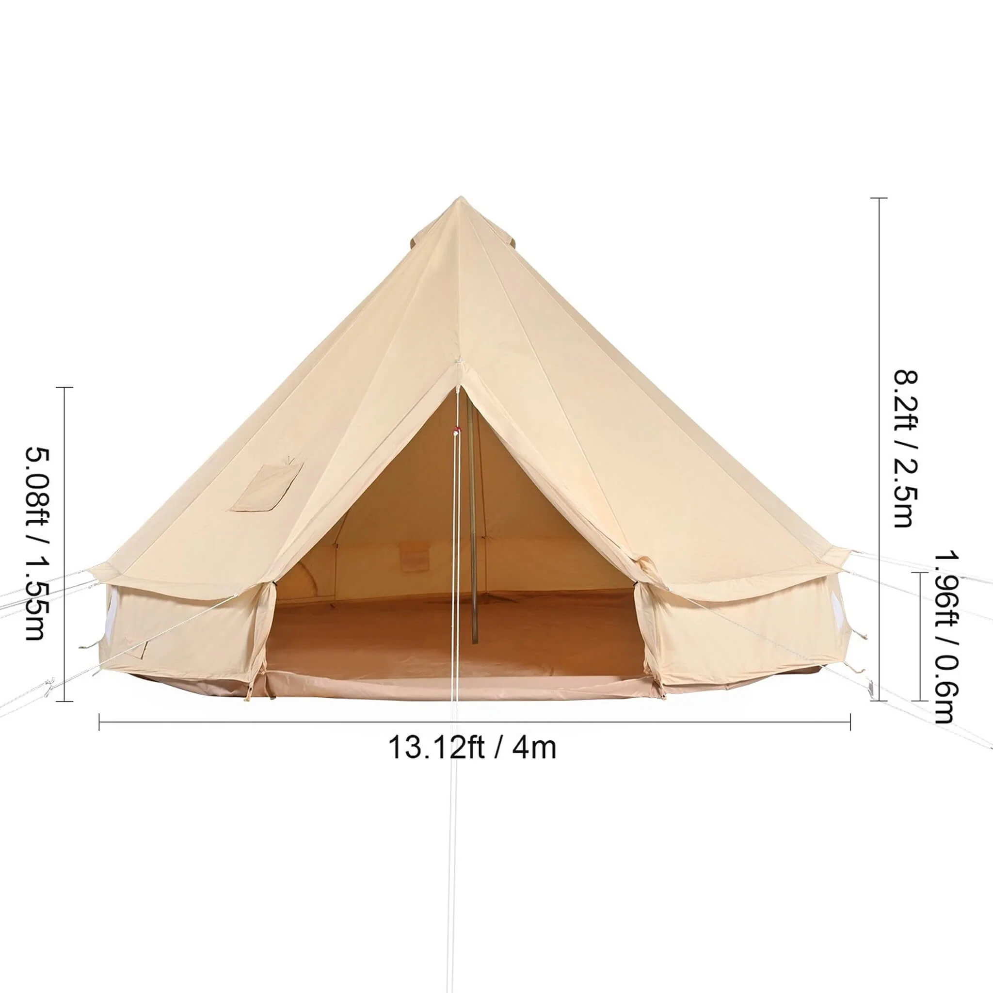 Premium 4-Season Camping Canvas Bell Yurt Tent With Stove Jack (SAK47589) - Image 9