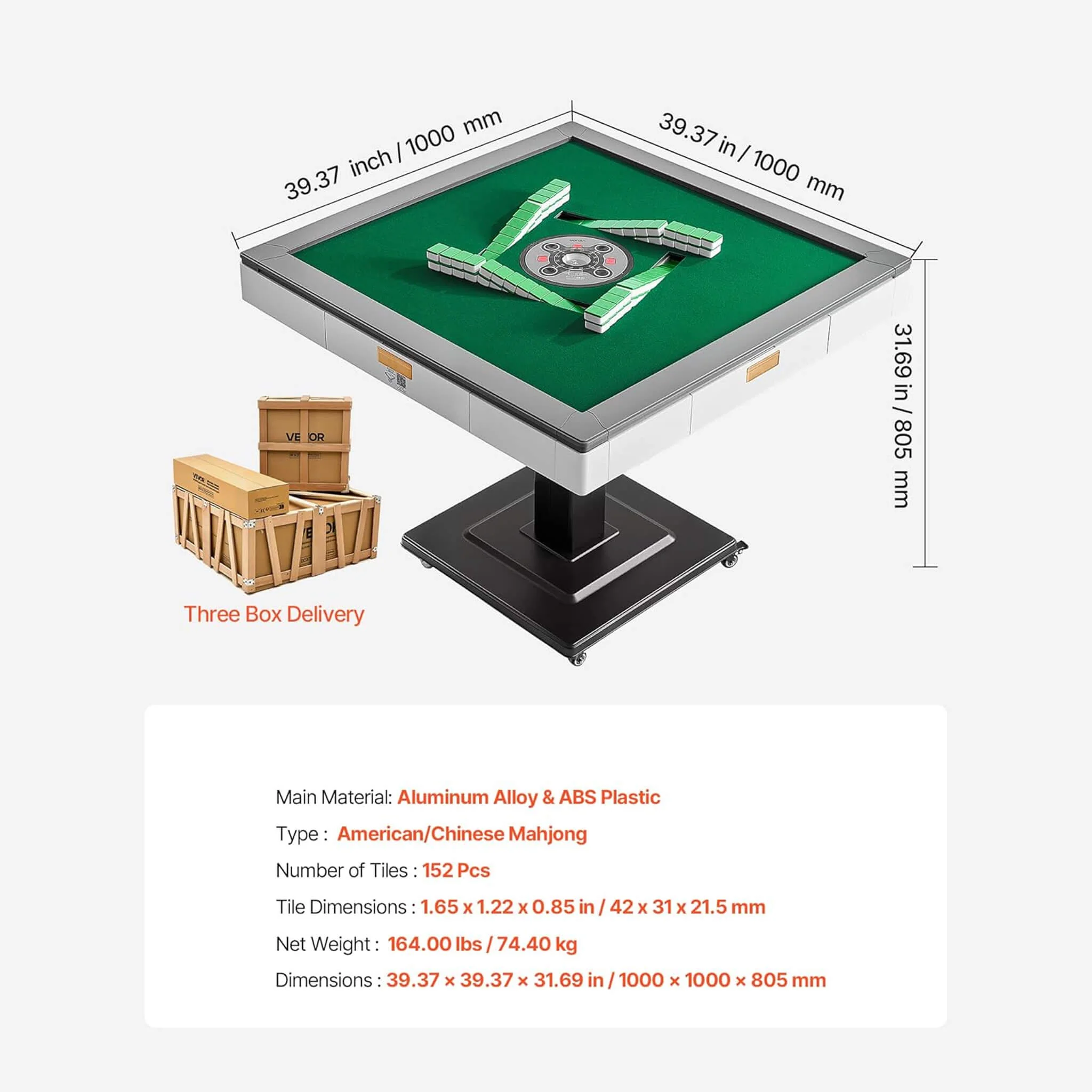 Premium Automatic Foldable Mahjong Table With Wheels And Two Sets Of Tiles (SAK92307) - Image 10