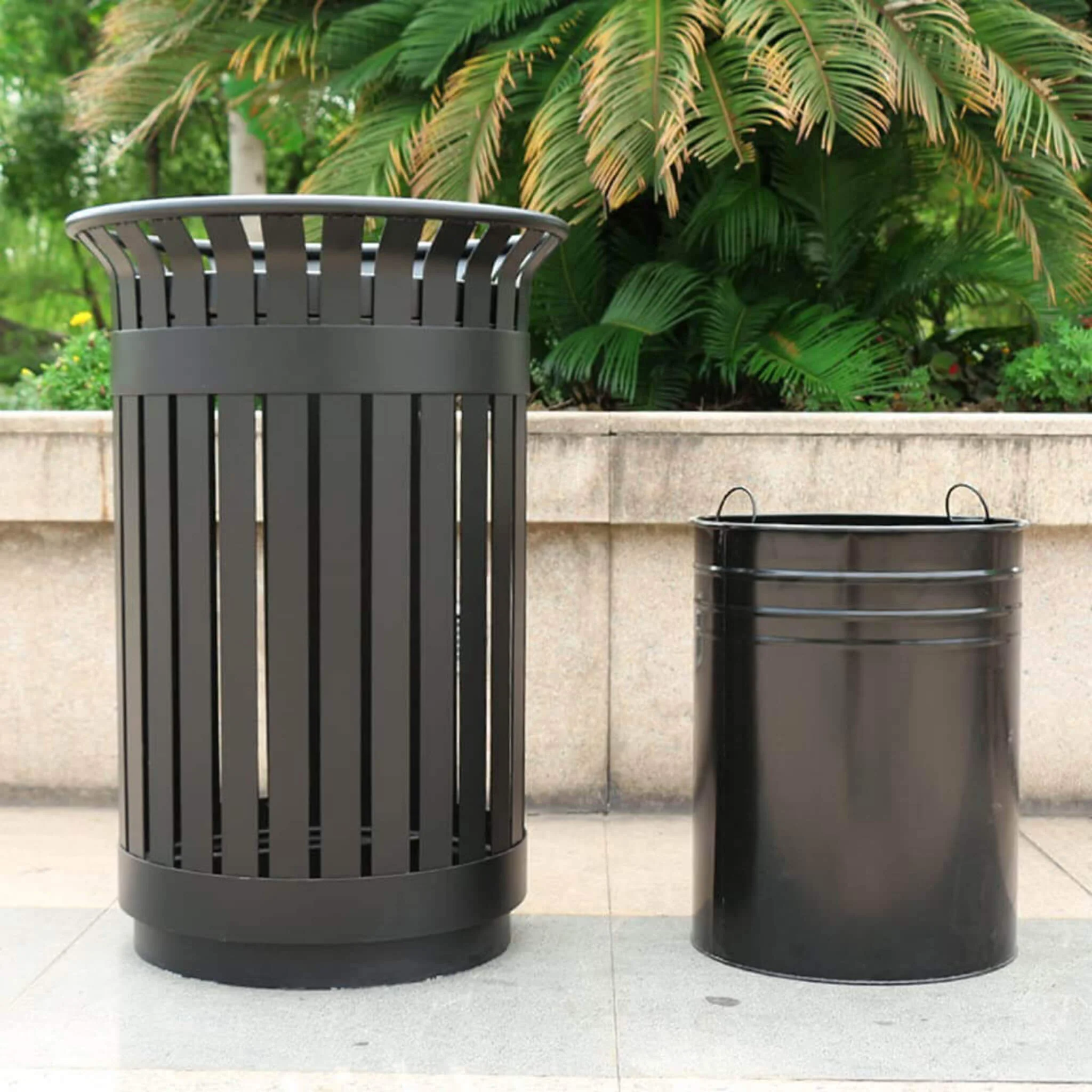 Premium Heavy-Duty Extra Large Outdoor Commercial Metal Slat Garbage Trash Can (SAK48591) - Image 7