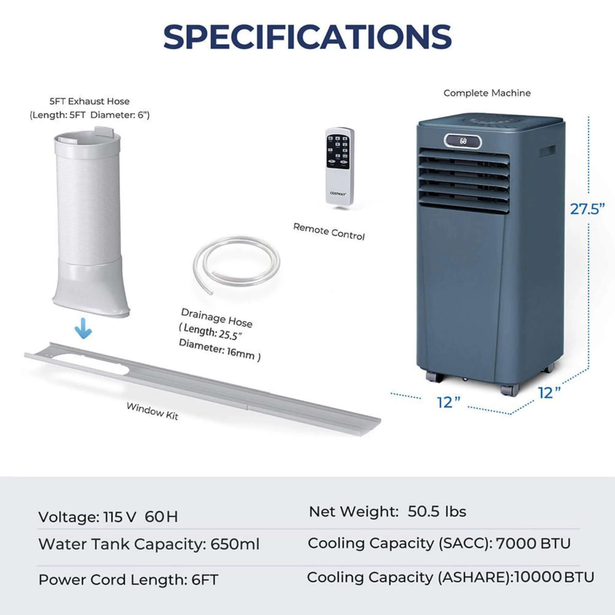 Premium 10K BTU Freestanding AC Unit With Remote Control (SAK41642) - Image 13