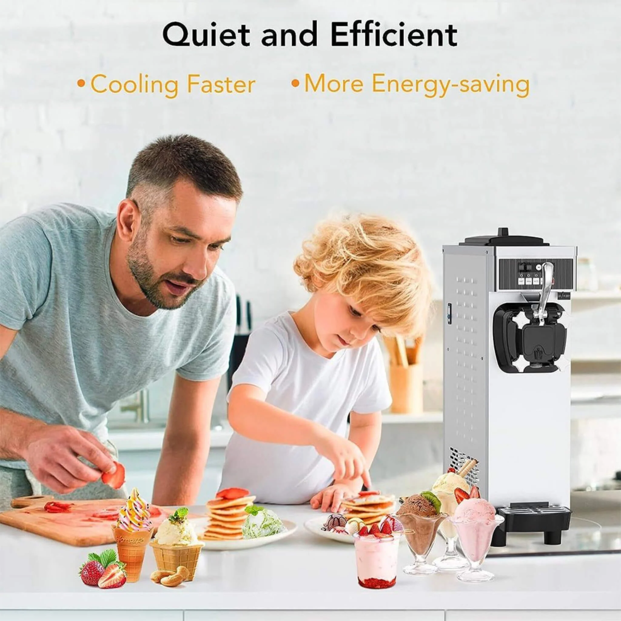Premium 1200W Industrial Single-Flavor Soft Serve Ice Cream Maker Machine (SAK81752) - Image 3