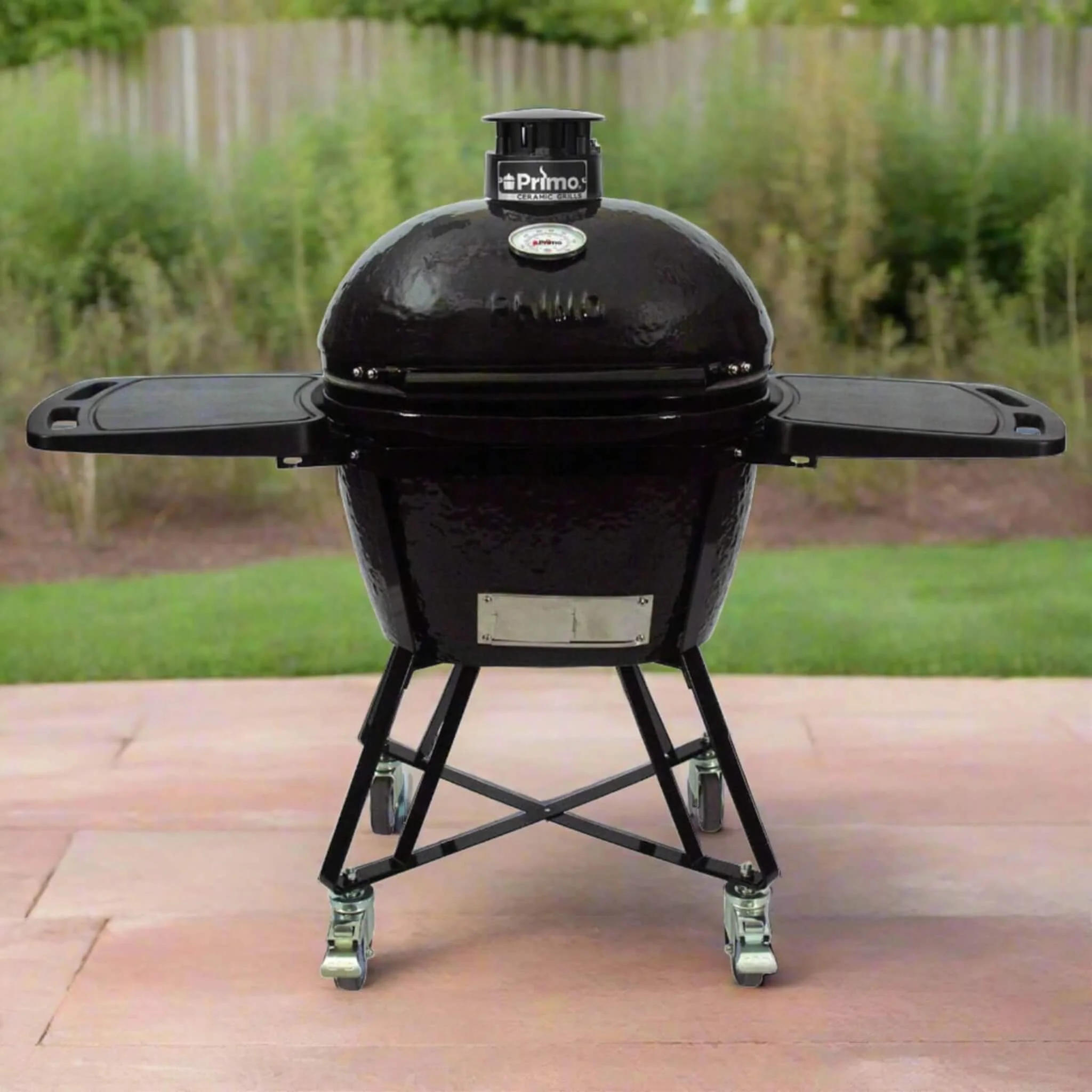 Primo Oval Large 300 All-In-One Ceramic Kamado Grill W/ Cradle, Side Shelves & Stainless Steel Grates [PGCLGC] (SAK21293) - Image 22