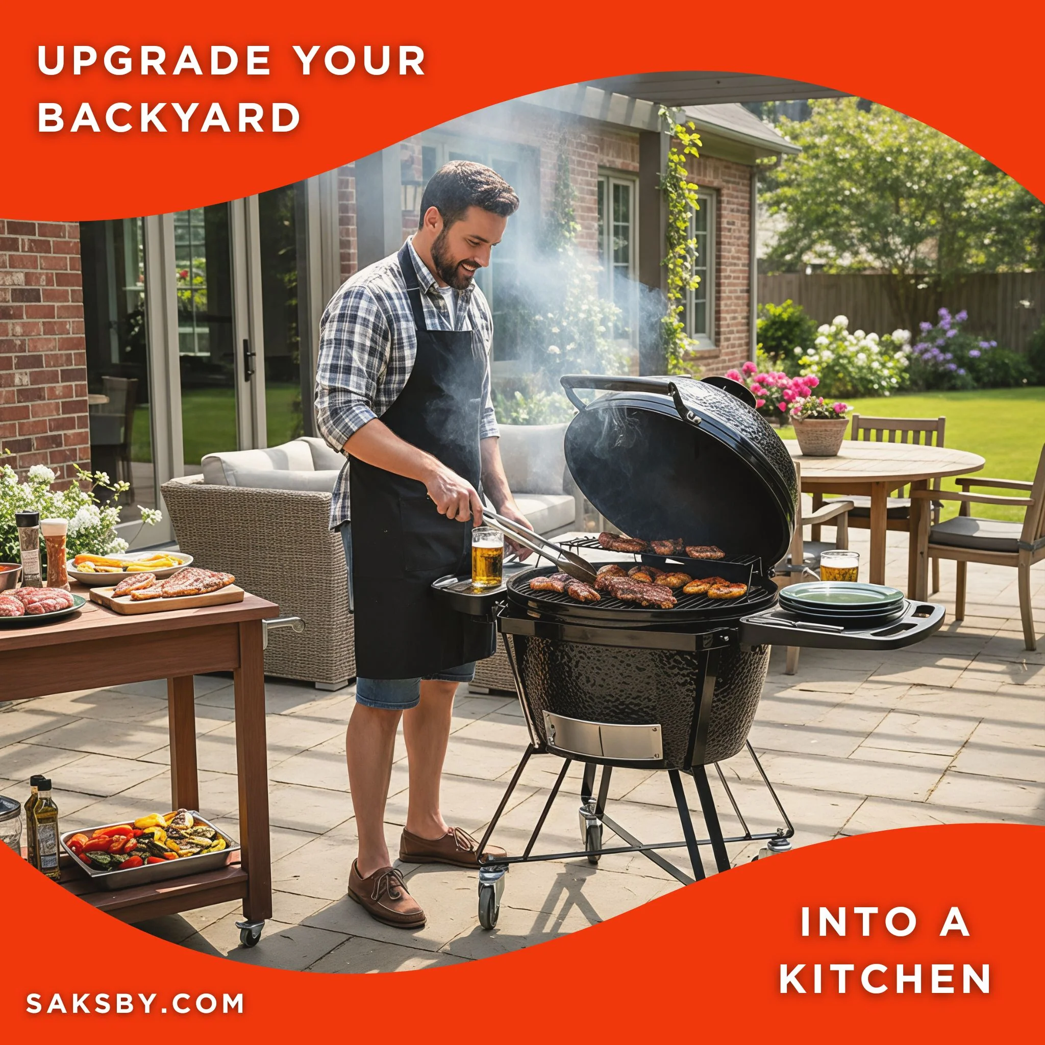 Primo Oval XL 400 All-In-One Kamado Charcoal Grill [PGCXLC] (SAK19358) - Image 3