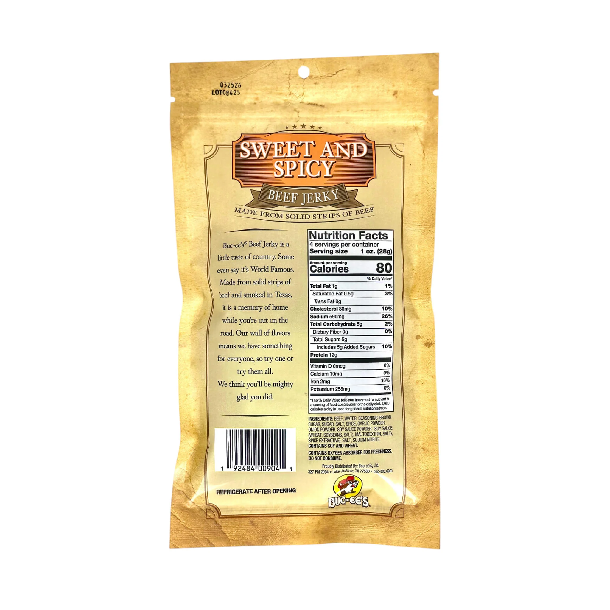 Buc-ee's Premium Sweet And Spicy Beef Jerky - Made From Solid Strips Of Beef (SAK53810) - Image 3